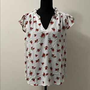 DNA Couture Red Floral Blouse